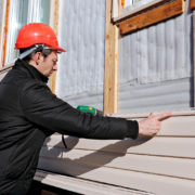 Vinyl siding installation.